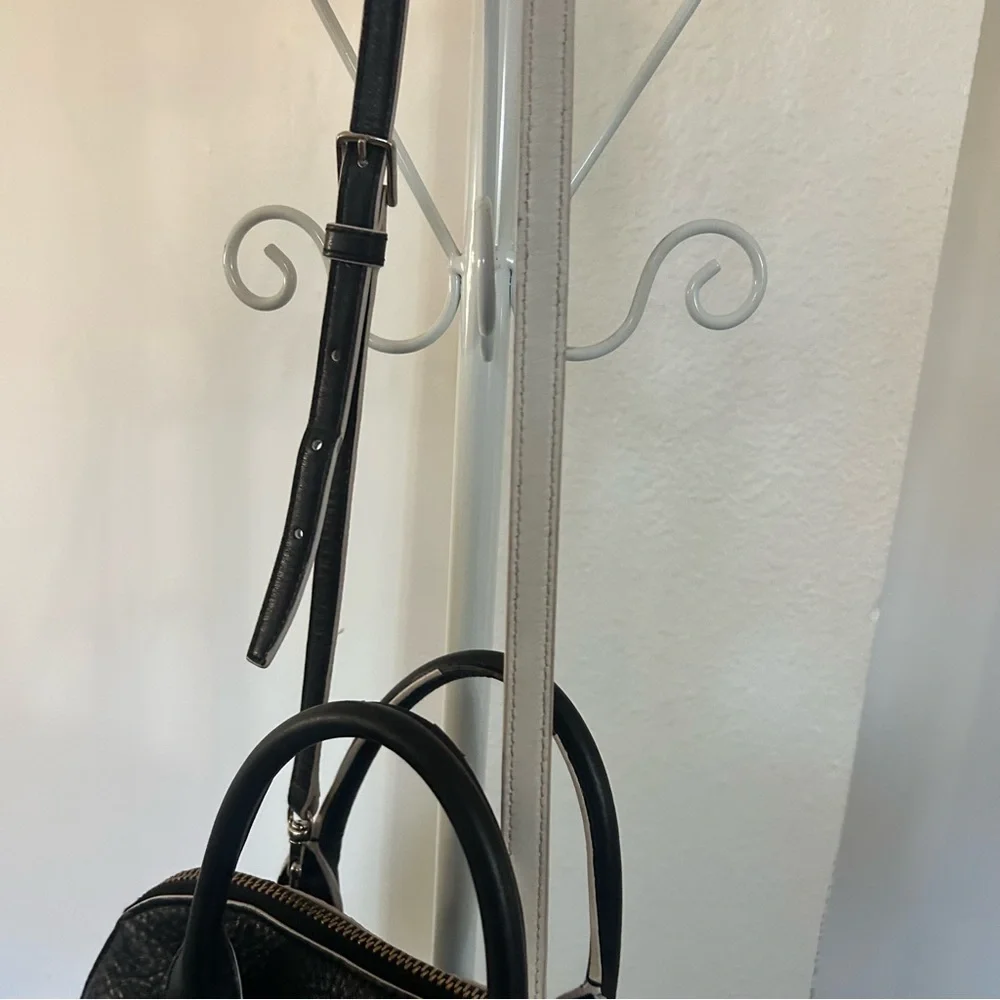 Coach Bleecker Mini Preston Black White Edgepaint Leather Satchel Bag 30344 - Picture 9 of 15